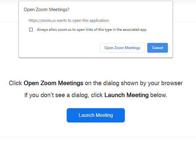 Open Zoom Meetings